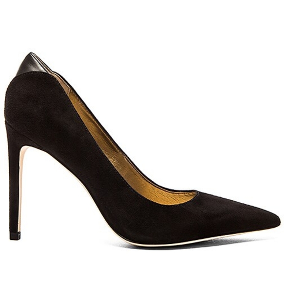 Sam Edelman Dea black leather and suede pump shoes size 7.5. VGUC - Picture 1 of 10